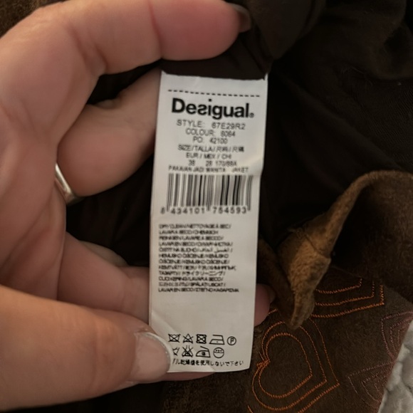 Desigual jacket brown 38 western hippie boho embroidery - Picture 5 of 5